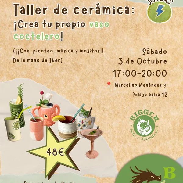 ¿Un mojito en un vaso hecho por ti? Pues ese es el plan. Llega a BiGGeR un nuevo taller de cerámica pensado especialmente para jóvenes con…