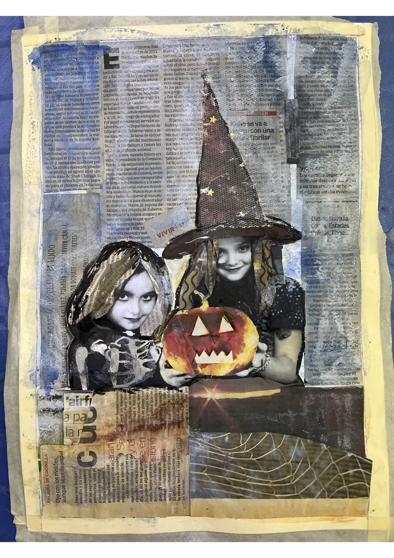 Collage de Halloween hecho por Itsaso